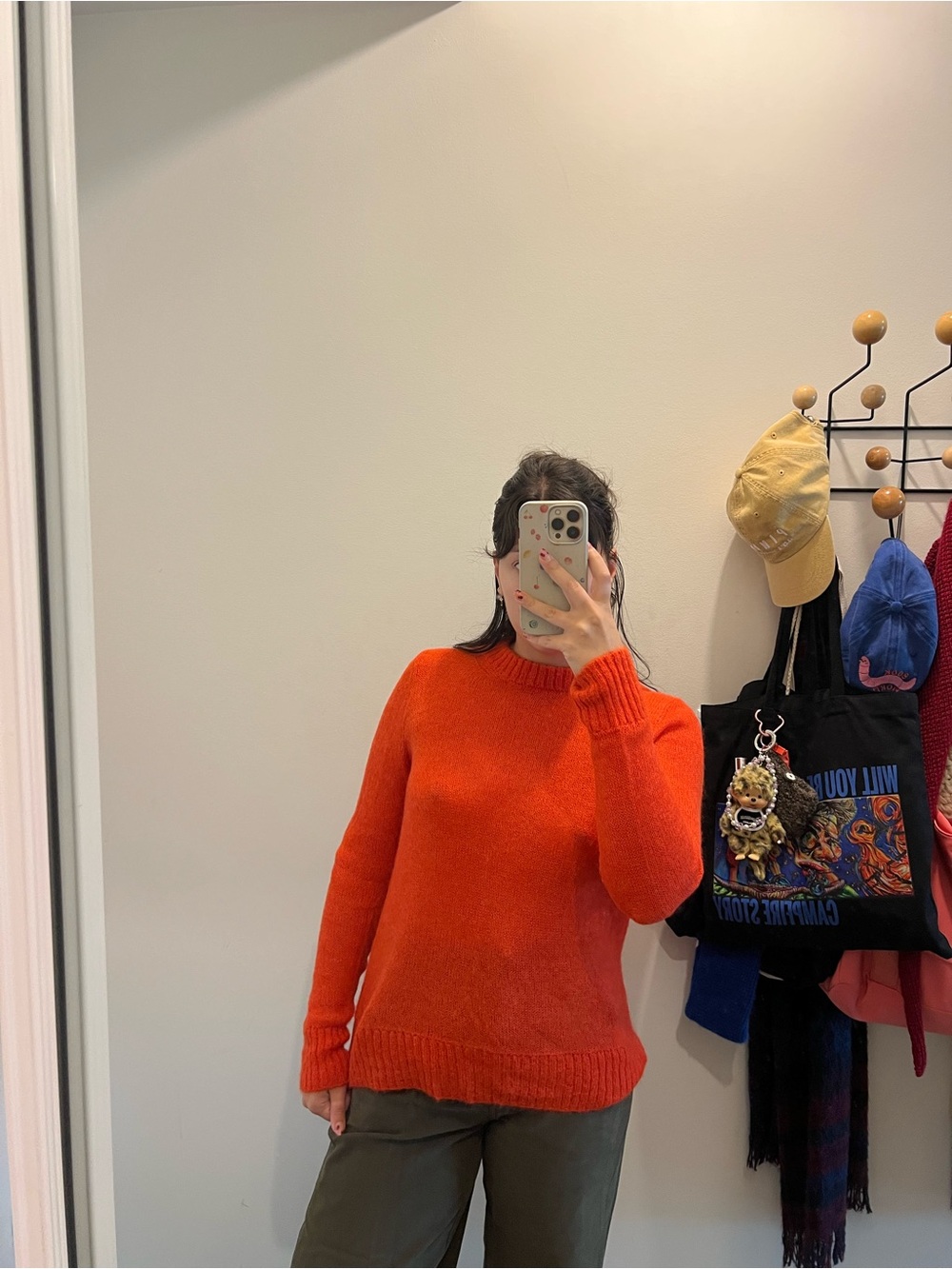 COS Mohair Women's Orange Crewneck Sweater